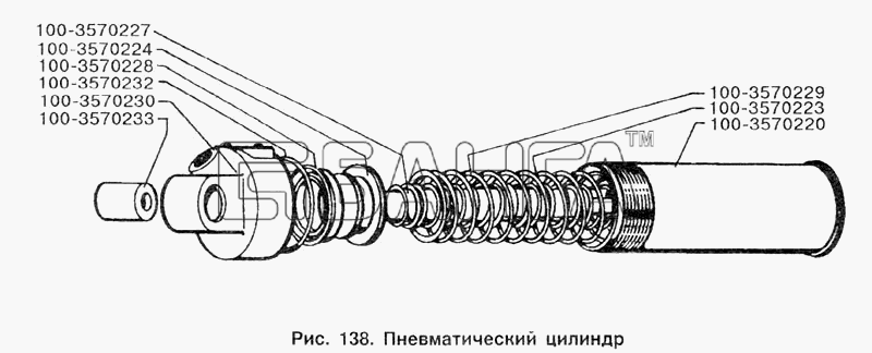 ЗИЛ ЗИЛ-133Г40 Схема Пневматический цилиндр-191 banga.ua